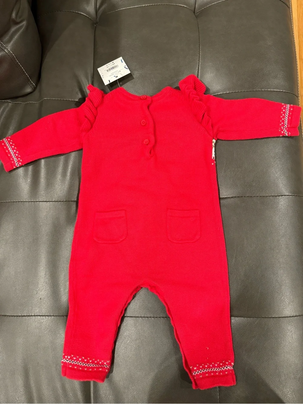 Janie and Jack 3-6 month Red Knit Sweater One-Piece